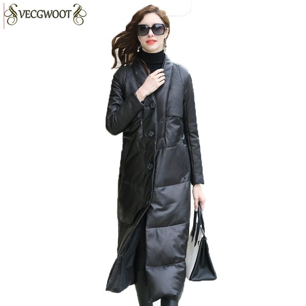 sheep skin genuine leather down coat women 2018 new leather jacket women's long slim warm jacket female hp365, Black
sheep skin genuine leather down coat women 2018 new leather jacket women's long slim warm jacket female hp365, Black