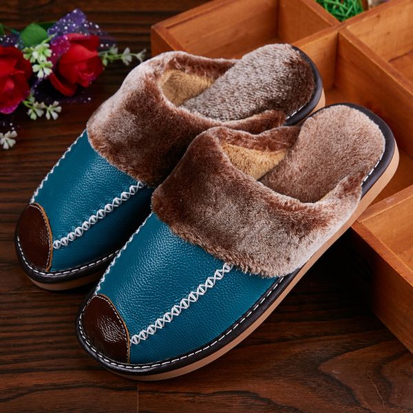 cowhide women home floor slippers genuine leather warm winter home slippers non-slip thick warm house shoes, Black
cowhide women home floor slippers genuine leather warm winter home slippers non-slip thick warm house shoes, Black