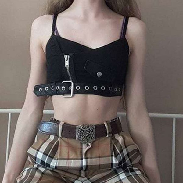 мода sexy ladies crop tops женщины черный красный плед tank tops пояс украшения тонкий backless короткий жилет, White
мода sexy ladies crop tops женщины черный красный плед tank tops пояс украшения тонкий backless короткий жилет, White