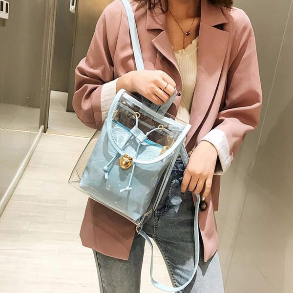 lkeep pvc transparent women backpack candy color clear rucksack for teenage girls cute jelly school backpack
lkeep pvc transparent women backpack candy color clear rucksack for teenage girls cute jelly school backpack