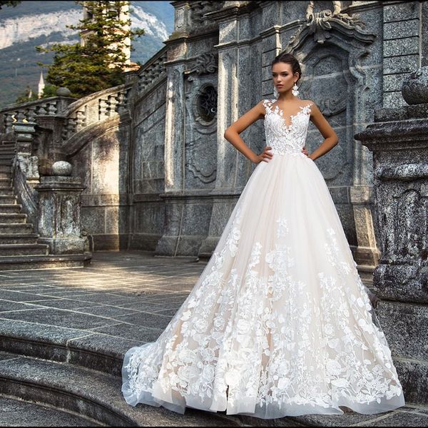 princess ball gown wedding dresses jewel neck backless lace appliques bridal dress vestidos de noiva tulle sweep train wedding gown, White
princess ball gown wedding dresses jewel neck backless lace appliques bridal dress vestidos de noiva tulle sweep train wedding gown, White