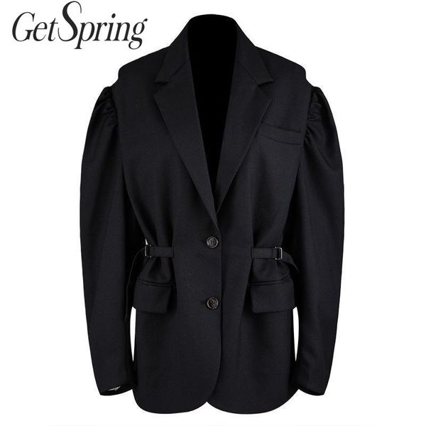 getspring women blazer single breasted long sleeve ladies black blazer coat belt loose female suit jacket chic womens jacket new, White;black
getspring women blazer single breasted long sleeve ladies black blazer coat belt loose female suit jacket chic womens jacket new, White;black