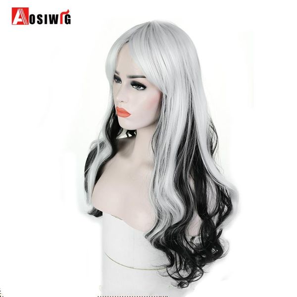 aosi wig long wavy black white ombre synthetic wigs for women princess hair halloween cosplay costume heat resistant
aosi wig long wavy black white ombre synthetic wigs for women princess hair halloween cosplay costume heat resistant