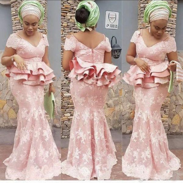 African Blush Pink Mermaid Evening Dresses Lace Applique Lace Plus Size Prom Dress Long Formal Party Gowns robes de soirée
African Blush Pink Mermaid Evening Dresses Lace Applique Lace Plus Size Prom Dress Long Formal Party Gowns robes de soirée