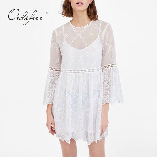 ordi2019 summer white lace dress long sleeve 2 piece set women mini embroidery dress short tunic beach, Black;gray
ordi2019 summer white lace dress long sleeve 2 piece set women mini embroidery dress short tunic beach, Black;gray