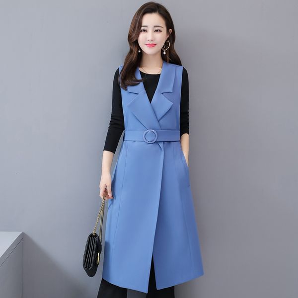 vest for women sleeveless belt shrug blue black medium length pockets turn down collar loose womens vests new spring, Black;white
vest for women sleeveless belt shrug blue black medium length pockets turn down collar loose womens vests new spring, Black;white