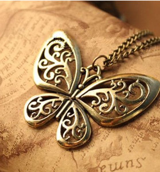 vintage hollow out butterfly women necklace sweater chain fashion female long choker gold color pendant necklaces for party gift, Silver
vintage hollow out butterfly women necklace sweater chain fashion female long choker gold color pendant necklaces for party gift, Silver