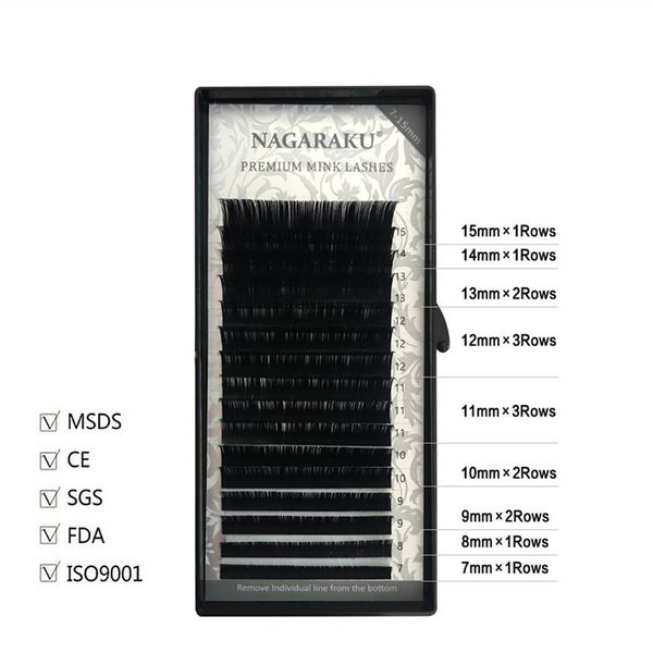 nagaraku 16 rows set mink eyelash flat ellipse eyelashes extensions natural individual eyelashes false lashes eyelash extension 7~15mm mix
nagaraku 16 rows set mink eyelash flat ellipse eyelashes extensions natural individual eyelashes false lashes eyelash extension 7~15mm mix