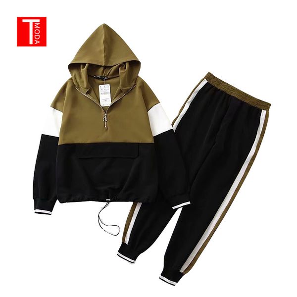 2019 set female black contrast color baseball bomber pullover jacket women and pencil jogging pants suits two piece sets, White
2019 set female black contrast color baseball bomber pullover jacket women and pencil jogging pants suits two piece sets, White