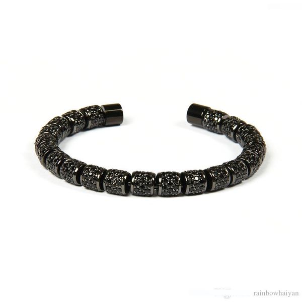 1pcs high grade luxury jewelry full black cz spacer beads stainless steel bangles bracelet for men and women's gift
1pcs high grade luxury jewelry full black cz spacer beads stainless steel bangles bracelet for men and women's gift
