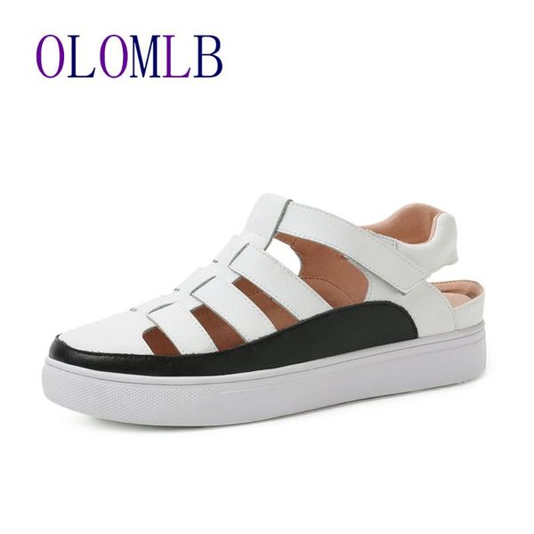 pu leather women's sandals retro soft bottom beach shoes baotou sandals female hole shoes soft comfortable women flats, Black
pu leather women's sandals retro soft bottom beach shoes baotou sandals female hole shoes soft comfortable women flats, Black