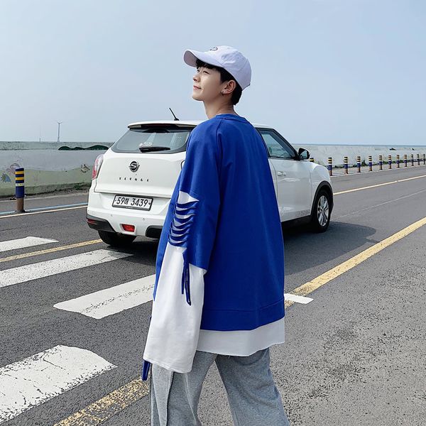 men's hoodies & sweatshirts 2021 autumn and winter youth trend stitching fake two-piece sweatshirt fashion casual color matching pullov, Black
men's hoodies & sweatshirts 2021 autumn and winter youth trend stitching fake two-piece sweatshirt fashion casual color matching pullov, Black