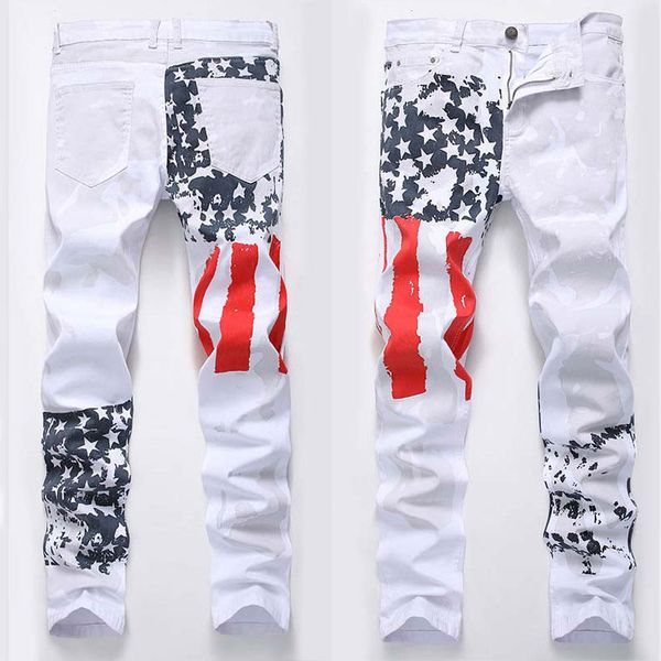2020 men skinny jeans patchwork denim fashion jeans printing usa national flags pants mid waist ing, Blue
2020 men skinny jeans patchwork denim fashion jeans printing usa national flags pants mid waist ing, Blue