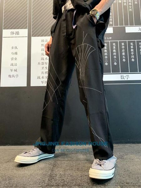s-4xl2020 collocation embroiders black pioneer trousers straight tube trousers loose in tall waist men and women
s-4xl2020 collocation embroiders black pioneer trousers straight tube trousers loose in tall waist men and women