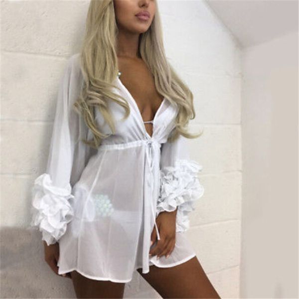 2019 chiffon cover-up new puff sleeve beach dress summer bathing suit beach wear pareo swimwear mesh cover ups tunic robe, Blue;gray
2019 chiffon cover-up new puff sleeve beach dress summer bathing suit beach wear pareo swimwear mesh cover ups tunic robe, Blue;gray