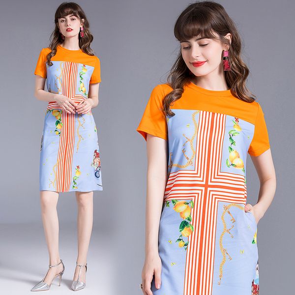 hayblst brand dress women new summer dresses short sleeves plus size clothes vestidos european style print clothing, Black;gray
hayblst brand dress women new summer dresses short sleeves plus size clothes vestidos european style print clothing, Black;gray