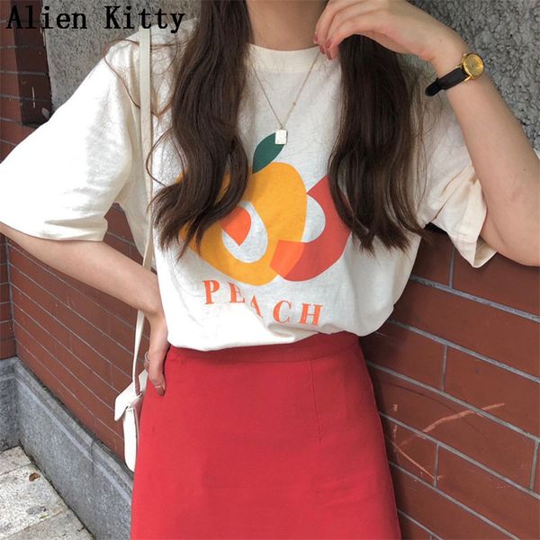 alien kitty 2019 summer simple new half-sleeved stylish loose fresh women casual fresh sweet cotton t-shirt 2 colors, White
alien kitty 2019 summer simple new half-sleeved stylish loose fresh women casual fresh sweet cotton t-shirt 2 colors, White