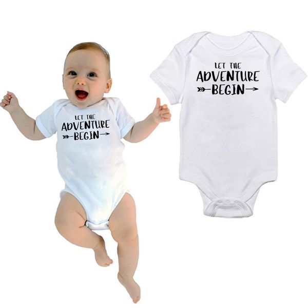 let the adventure begin baby bodysuit pregnancy announcemen baby romper reveal gift newborn outfit, White
let the adventure begin baby bodysuit pregnancy announcemen baby romper reveal gift newborn outfit, White