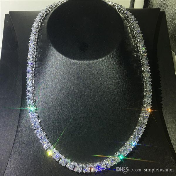 luxury tennis necklace full princess cut diamonds cz white gold filled party wedding necklace for women men jewelry gift, Silver
luxury tennis necklace full princess cut diamonds cz white gold filled party wedding necklace for women men jewelry gift, Silver