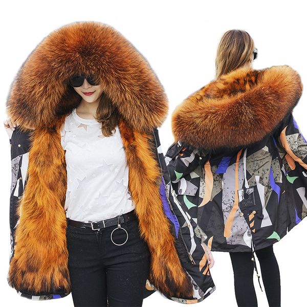 new fashion raccoon fur liner overcome female medium long parker fur coat large raccoon hooded outwear winter jacket283, Black
new fashion raccoon fur liner overcome female medium long parker fur coat large raccoon hooded outwear winter jacket283, Black