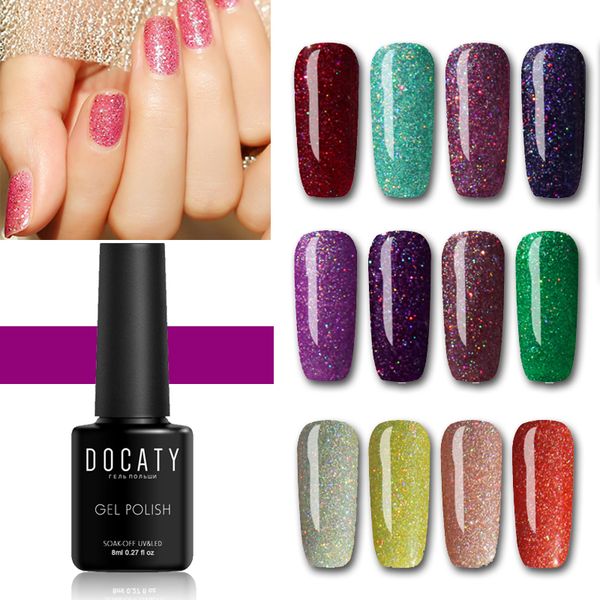 docaty 8ml glitter neon sequins gel nail polish rose gold soak off gel varnishes manicure uv led need lamp for nail art design, Red;pink
docaty 8ml glitter neon sequins gel nail polish rose gold soak off gel varnishes manicure uv led need lamp for nail art design, Red;pink