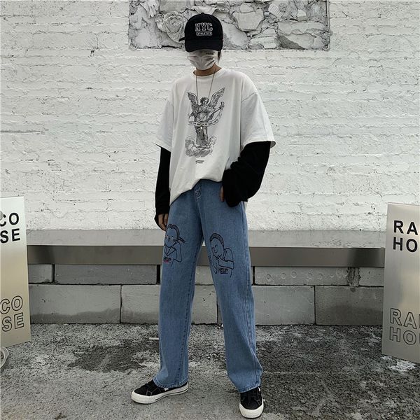 blue jeans male summer harajuku street loose wild print cartoon jeans wide leg trousers korean autumn new solid color men
blue jeans male summer harajuku street loose wild print cartoon jeans wide leg trousers korean autumn new solid color men