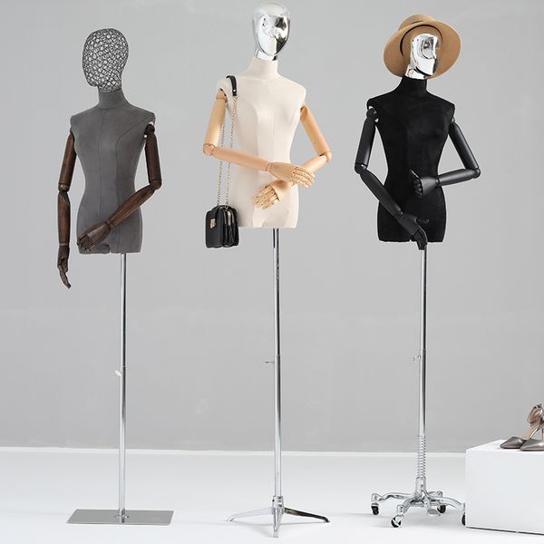 new style fashion suede flannel wedding dress showcases mannequin props female lead half-body prosthetic, Khaki
new style fashion suede flannel wedding dress showcases mannequin props female lead half-body prosthetic, Khaki