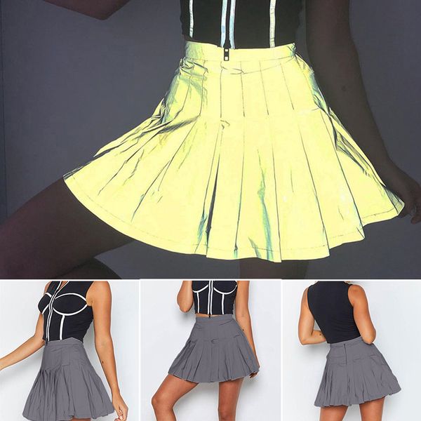 new women polyester casual summer pleat mini skirt reflective sport round skirt, Black
new women polyester casual summer pleat mini skirt reflective sport round skirt, Black