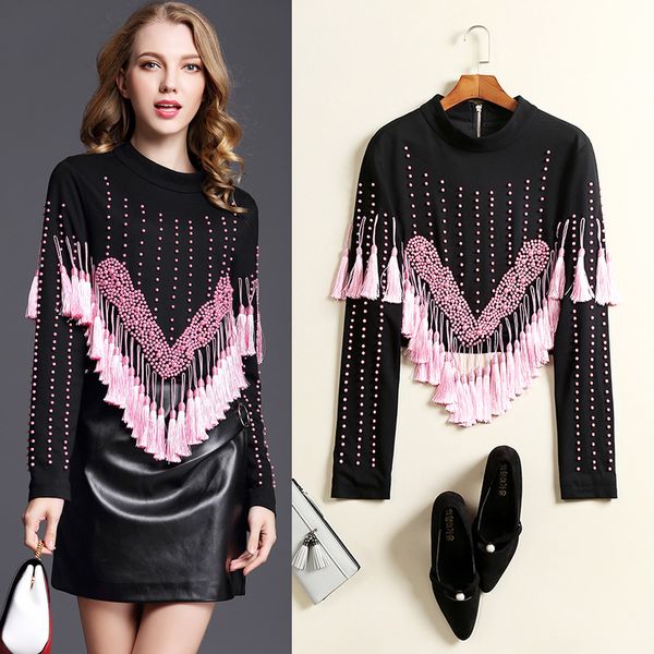 new 2018 autumn women's wear loose bead bead fringes knitted jackets short coat women, White
new 2018 autumn women's wear loose bead bead fringes knitted jackets short coat women, White