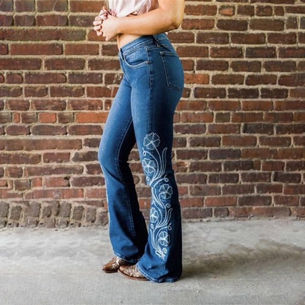 women high waist embroidery jeans button pocket pants trousers bell-bottom jeans pants femme clothes for women vaqueros mujer, Blue
women high waist embroidery jeans button pocket pants trousers bell-bottom jeans pants femme clothes for women vaqueros mujer, Blue