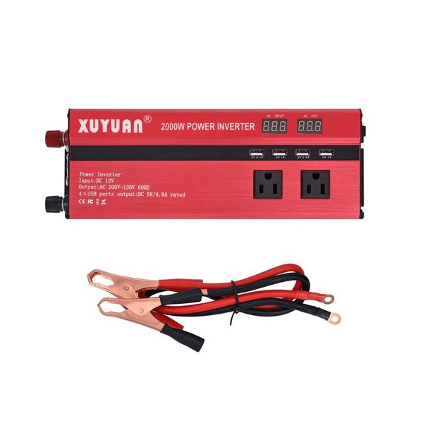 2000w dual led diaplay car power inverter converter charger adapter modified sine wave with 4 usb port & 3 us plug
2000w dual led diaplay car power inverter converter charger adapter modified sine wave with 4 usb port & 3 us plug