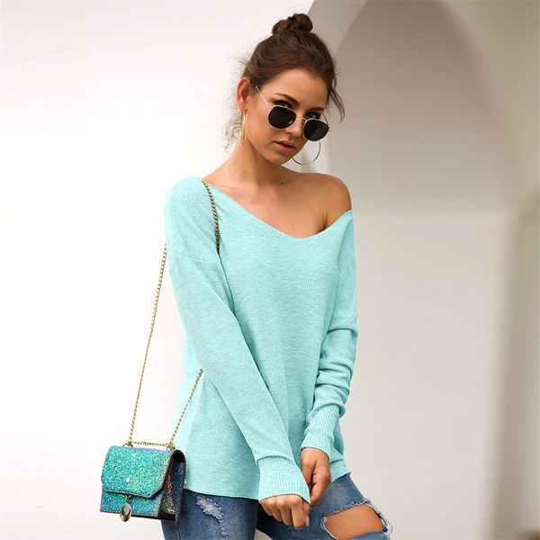 sweater women feminine coat pullover plus size women knitted solid v-neck long sleeve sweater swetry damskie, White;black
sweater women feminine coat pullover plus size women knitted solid v-neck long sleeve sweater swetry damskie, White;black