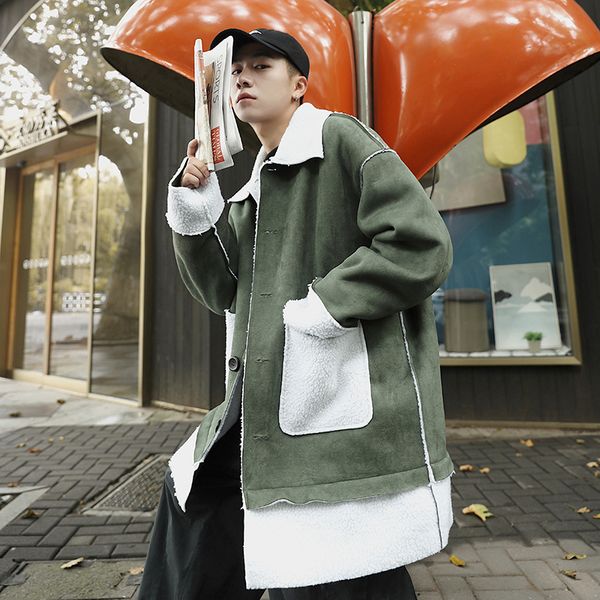 2019 autumn and winter long korean long-sleeved couple trend lamb hair thick loose casual large size cotton coat, Black
2019 autumn and winter long korean long-sleeved couple trend lamb hair thick loose casual large size cotton coat, Black