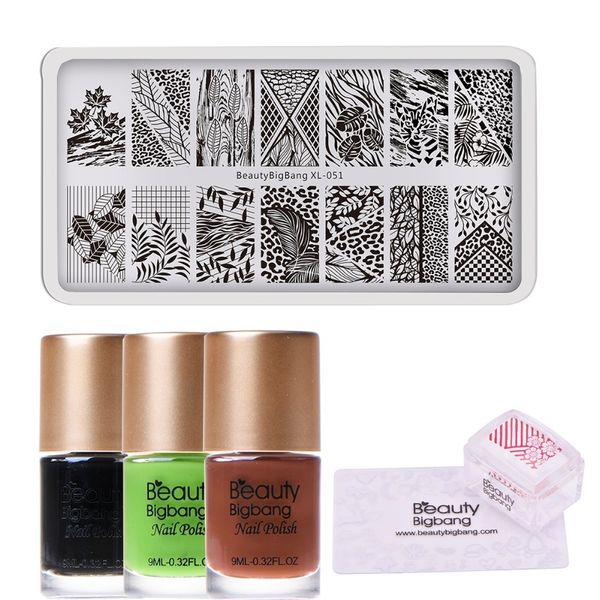 beautybigbang 6pcs/set nail stamping starter leaf pattern nail stamping plate with clear jelly stamper polishes
beautybigbang 6pcs/set nail stamping starter leaf pattern nail stamping plate with clear jelly stamper polishes