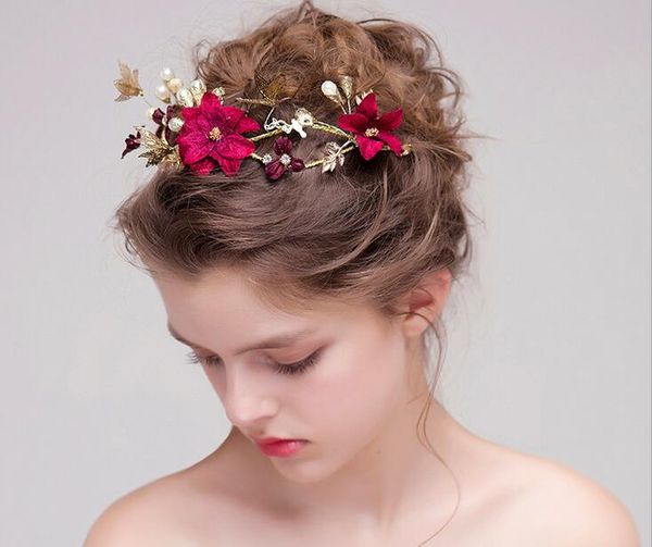 vintage wedding bridal tiara burgundy flower crown headband rhinestone hair accessories jewelry headpiece jewelry rose party headdress band, Slivery;golden
vintage wedding bridal tiara burgundy flower crown headband rhinestone hair accessories jewelry headpiece jewelry rose party headdress band, Slivery;golden