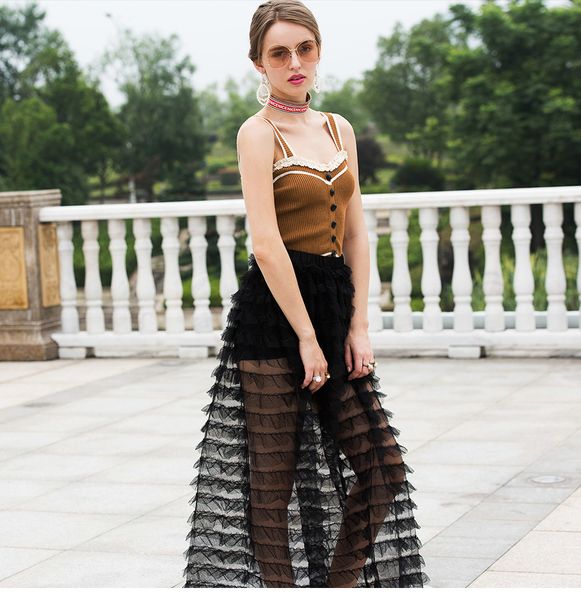 summer new perspective elastic empire a-line skirt black mesh tassel slim mid-length skirt overskirt wedding dress
summer new perspective elastic empire a-line skirt black mesh tassel slim mid-length skirt overskirt wedding dress
