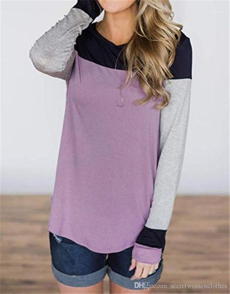 long sleeve o neck loose ladies slim female tees patchwork color brand womens tshirts autumn, White
long sleeve o neck loose ladies slim female tees patchwork color brand womens tshirts autumn, White