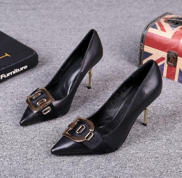 new women luxury stiletto temperament pumps shoes genuine leather t stage show wedding party shoes sequined square buckle hight heel 8.5 cm, Black
new women luxury stiletto temperament pumps shoes genuine leather t stage show wedding party shoes sequined square buckle hight heel 8.5 cm, Black