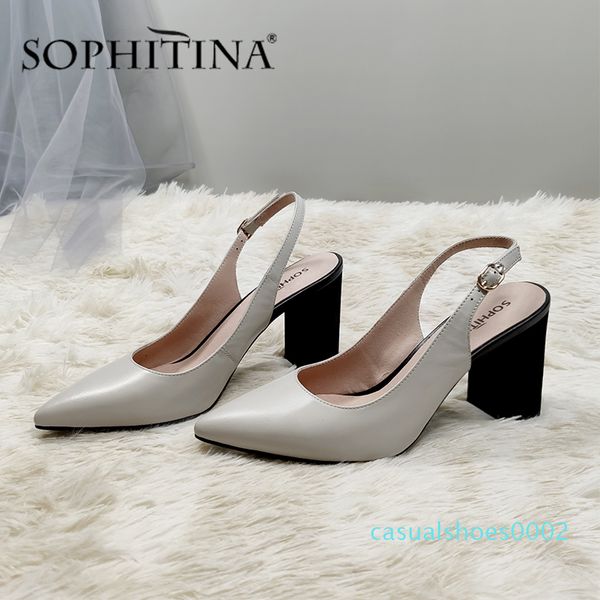 sophitina summer women sandals pointed toe slingbacks square heel med slip-on mature casual shoes sheepskin office sandals c02, Black
sophitina summer women sandals pointed toe slingbacks square heel med slip-on mature casual shoes sheepskin office sandals c02, Black