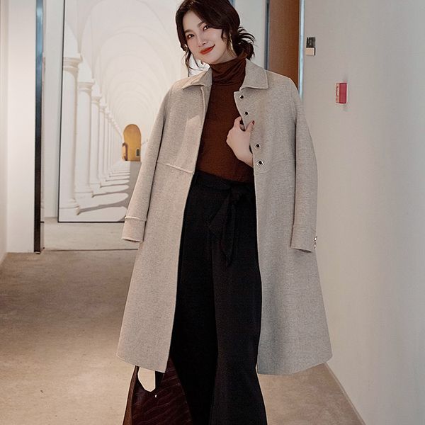 lhzsyy 2019autumn winter new women long double-sided woolen coat fashion warm single-breasted lapel cardigan cashmere thick coat, Black
lhzsyy 2019autumn winter new women long double-sided woolen coat fashion warm single-breasted lapel cardigan cashmere thick coat, Black