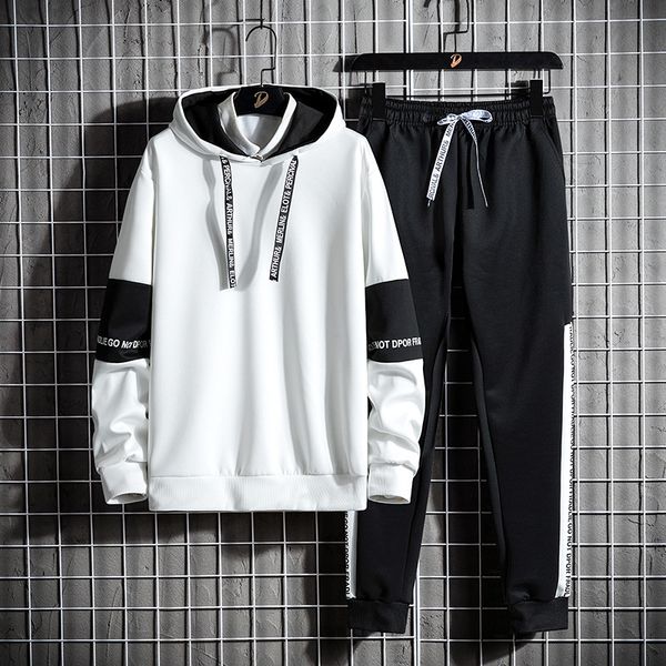 two-piece white black men's brand new autumn personalized hooded sweater sports suit fashion tracksuit two piece patchwork, Gray
two-piece white black men's brand new autumn personalized hooded sweater sports suit fashion tracksuit two piece patchwork, Gray