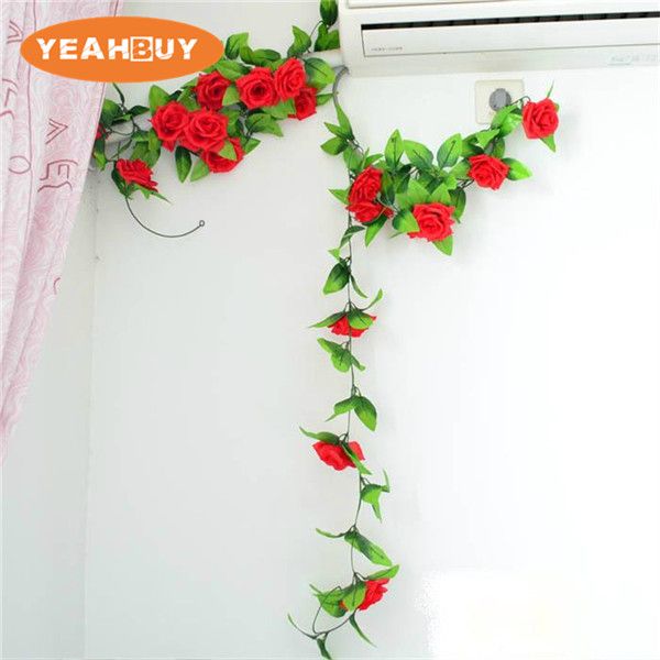 2.3m 20color 10pcs artificial silk rose flower vine hanging decorative rattan plants leaves artificials garland home wedding wall decoration
2.3m 20color 10pcs artificial silk rose flower vine hanging decorative rattan plants leaves artificials garland home wedding wall decoration