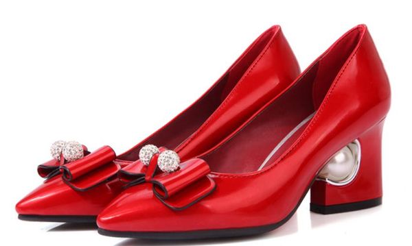 2019 women's shoes in spring and autumn with new style high heel coarse heel pointed end bowknot water drill #187, Black
2019 women's shoes in spring and autumn with new style high heel coarse heel pointed end bowknot water drill #187, Black