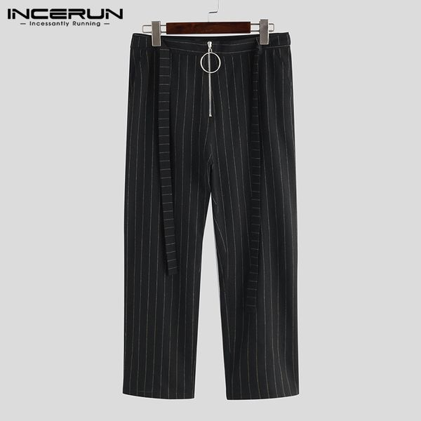 vintage men's striped pants joggers streetwear zippers chic straight trousers men with belt 2020 loose pantalones hombre incerun, Black
vintage men's striped pants joggers streetwear zippers chic straight trousers men with belt 2020 loose pantalones hombre incerun, Black
