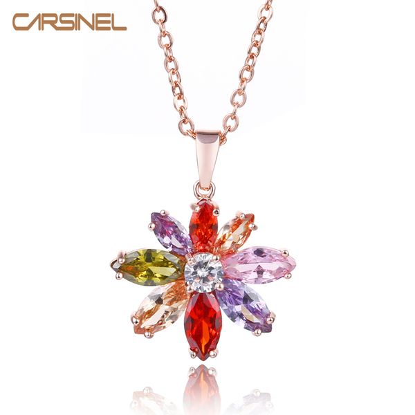 carsinel brand flower shape cz zircon colorful necklace rose gold color fashion copper necklace for girls gift, Silver
carsinel brand flower shape cz zircon colorful necklace rose gold color fashion copper necklace for girls gift, Silver