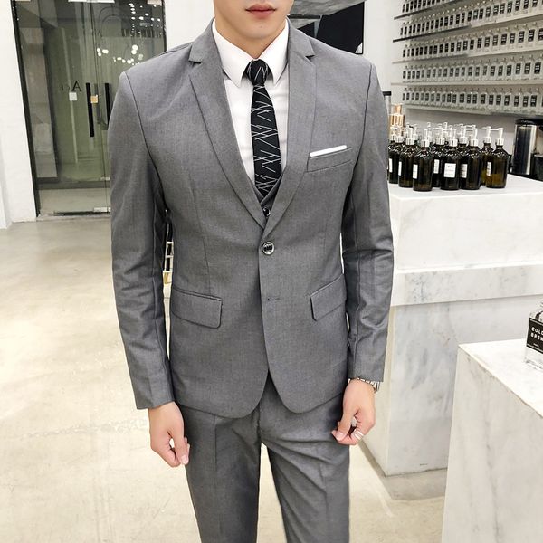 jacket + vest + pants ) mens fashion boutique solid color business suit three-piece suit groom wedding dress formal gray, White;black
jacket + vest + pants ) mens fashion boutique solid color business suit three-piece suit groom wedding dress formal gray, White;black