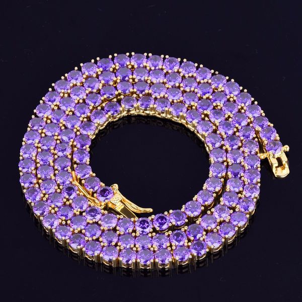 iced out purple zircon 1 row tennis chain necklace hip hop jewelry gold silver copper material men's women necklace link 4mm
iced out purple zircon 1 row tennis chain necklace hip hop jewelry gold silver copper material men's women necklace link 4mm