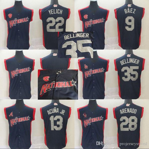 Mens 2019 Allstar National League 9 Javier Baez 22 Christian Yelich 35 Cody Bellinger 13 Ronald Acuña Jr. 28 Nolan Arenado Baseball Jerseys
Mens 2019 Allstar National League 9 Javier Baez 22 Christian Yelich 35 Cody Bellinger 13 Ronald Acuña Jr. 28 Nolan Arenado Baseball Jerseys