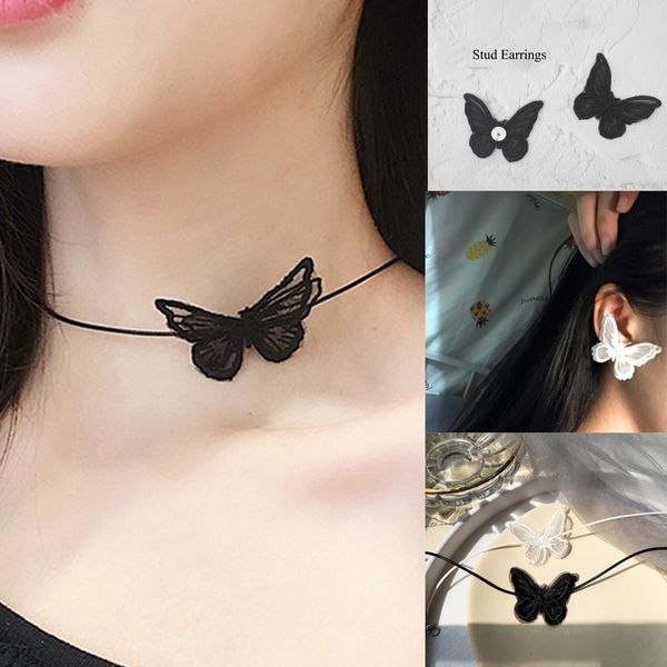 dayoff ins style handmade lace butterfly pendant necklace female women black white insect clavicle link chains ladies gift n112, Silver
dayoff ins style handmade lace butterfly pendant necklace female women black white insect clavicle link chains ladies gift n112, Silver