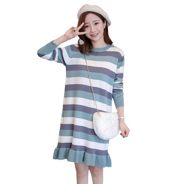 2019 new pregnancy clothes for pregnant women ruffles nursing sweater dress maternity striped breast feeding knitted dress q335, White
2019 new pregnancy clothes for pregnant women ruffles nursing sweater dress maternity striped breast feeding knitted dress q335, White